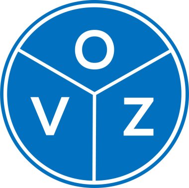 Beyaz arka planda OVZ harf logosu tasarımı. OVZ yaratıcı daire harfi logosu konsepti. OVZ harf tasarımı.