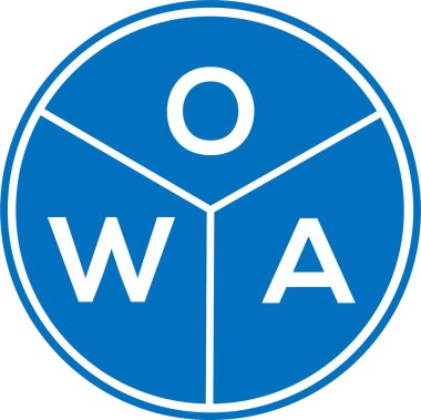 Beyaz arka planda OWA harf logosu tasarımı. OWA yaratıcı daire harf logosu konsepti. OWA mektup tasarımı.