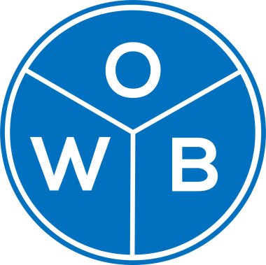 Beyaz arka planda OWB harfi logo tasarımı. OWB yaratıcı daire harfi logosu konsepti. OWB harf tasarımı.