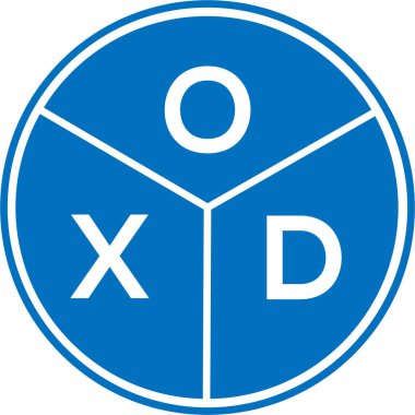 Beyaz arka planda OXD harf logosu tasarımı. OXD yaratıcı daire harfi logosu konsepti. OXD harf tasarımı.