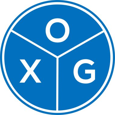 Beyaz arkaplanda OXG harf logosu tasarımı. OXG yaratıcı daire harfi logosu konsepti. OXG harf tasarımı.