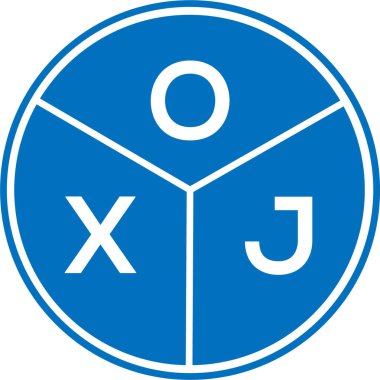 Beyaz arka planda OXJ harf logosu tasarımı. OXJ yaratıcı daire harfi logosu konsepti. OXJ harf tasarımı.