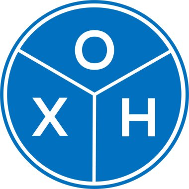 Beyaz arkaplanda OXH harf logosu tasarımı. OXH yaratıcı daire harfi logosu konsepti. OXH harf tasarımı.