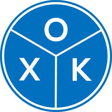 Beyaz arka planda OXK harf logosu tasarımı. OXK yaratıcı daire harfi logosu konsepti. OXK harf tasarımı.