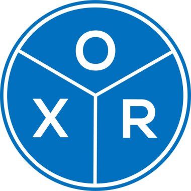 Beyaz arka planda OXR harf logosu tasarımı. OXR yaratıcı daire harfi logosu konsepti. OXR harf tasarımı.