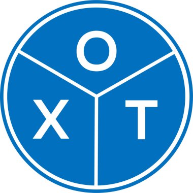 Beyaz arkaplanda OXT harf logosu tasarımı. OXT yaratıcı daire harfi logosu konsepti. OXT harf tasarımı.