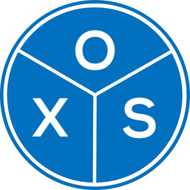 Beyaz arka planda OXS harf logosu tasarımı. OXS yaratıcı daire harfi logosu konsepti. OXS harf tasarımı.