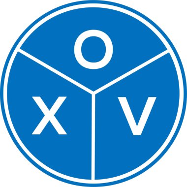 Beyaz arkaplanda OXV harf logosu tasarımı. OXV yaratıcı daire harfi logosu. OXV harf tasarımı.