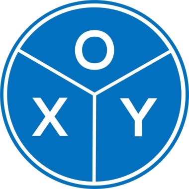 Beyaz arka planda OXY harf logosu tasarımı. OXY yaratıcı daire harfi logosu konsepti. OXY harf tasarımı.