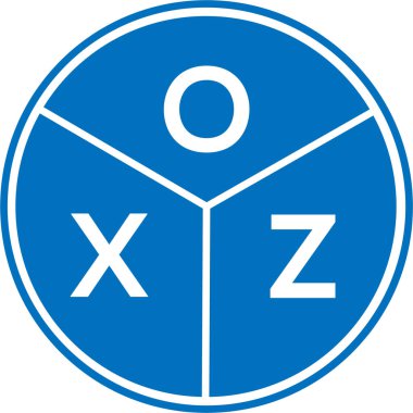 Beyaz arkaplanda OXZ harf logosu tasarımı. OXZ yaratıcı daire harfi logosu konsepti. OXZ harf tasarımı.