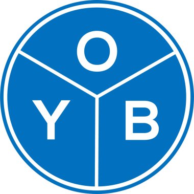 Beyaz arka planda OYB harfi logo tasarımı. OYB yaratıcı daire harfi logosu konsepti. OYB harf tasarımı.