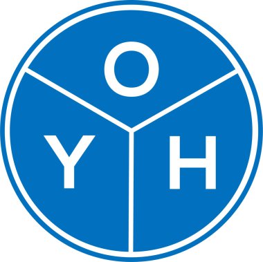 Beyaz arka planda OYH harf logosu tasarımı. Yaratıcı yuvarlak harf logosu kavramı. OYH harf tasarımı.