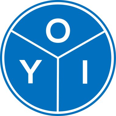 Beyaz arka planda OYI harf logosu tasarımı. Yaratıcı yuvarlak harf logosu kavramı. OYI harf tasarımı.