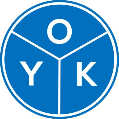 Beyaz arka planda OYK harf logosu tasarımı. Tamam, yaratıcı daire harfi logosu konsepti. OYK harf tasarımı.