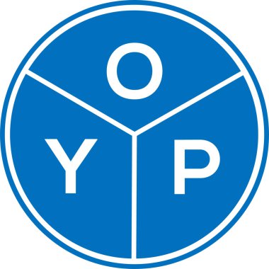 Beyaz arka planda OYP harf logosu tasarımı. OYP yaratıcı daire harfi logosu konsepti. OYP harf tasarımı.