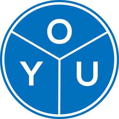 Beyaz arka planda OYU harf logosu tasarımı. Yaratıcı yuvarlak harf logosu kavramı. Mektup tasarımı.