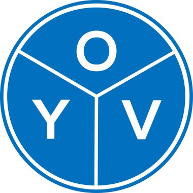 Beyaz arka planda OYV harf logosu tasarımı. OYV yaratıcı daire harfi logosu konsepti. OYV harf tasarımı.