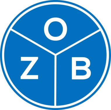 Beyaz arka planda OZB harfi logo tasarımı. OZB yaratıcı daire harfi logosu konsepti. OZB harf tasarımı.