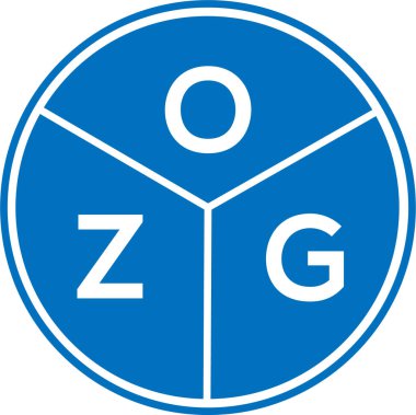 Beyaz arka planda OZG harfi logo tasarımı. OZG yaratıcı daire harfi logosu konsepti. OZG harf tasarımı.