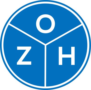 Beyaz arka planda OZH harf logosu tasarımı. OZH yaratıcı daire harfi logosu konsepti. OZH harf tasarımı.