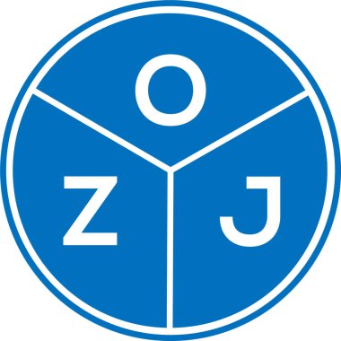 Beyaz arka planda OZJ harf logosu tasarımı. OZJ yaratıcı daire harfi logosu konsepti. OZJ harf tasarımı.