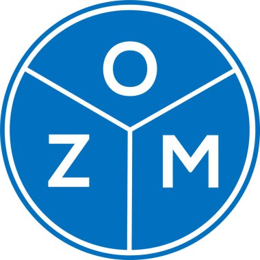 Beyaz arka planda OZM harf logosu tasarımı. OZM yaratıcı daire harfi logosu konsepti. OZM harf tasarımı.