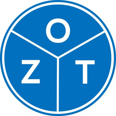 Beyaz arka planda OZT harf logosu tasarımı. OZT yaratıcı daire harfi logosu konsepti. OZT harf tasarımı.
