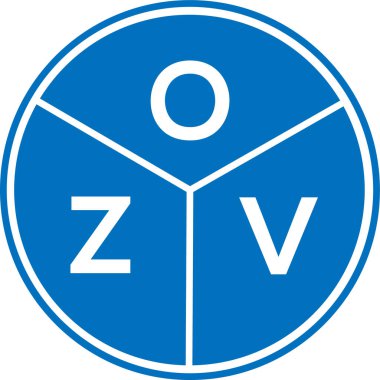 Beyaz arka planda OZV harf logosu tasarımı. OZV yaratıcı daire harfi logosu. OZV harf tasarımı.