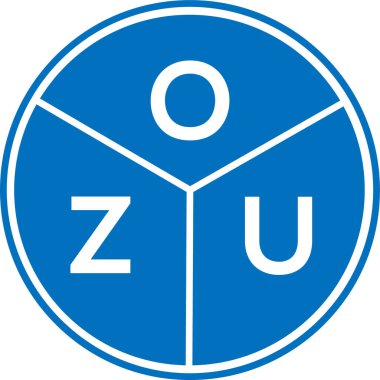 Beyaz arka planda OZU harf logosu tasarımı. OZU yaratıcı daire harfi logosu. OZU harf tasarımı.