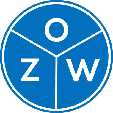 Beyaz arka planda OZW harf logosu tasarımı. OZW yaratıcı daire harfi logosu. OZW harf tasarımı.