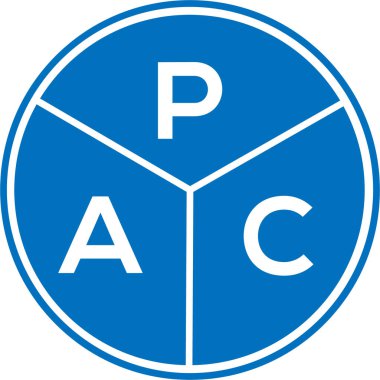 Beyaz arka planda PAC harf logosu tasarımı. PAC yaratıcı daire harfi logosu. PAC harf tasarımı.