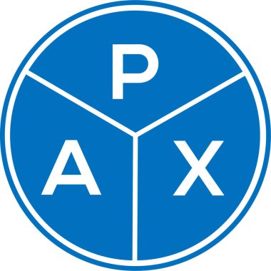 Beyaz arka planda Pax harfli logo tasarımı. Pax yaratıcı daire harfi logosu. Pax harf tasarımı.
