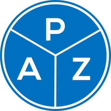Beyaz arkaplanda PAZ harfi logo tasarımı. PaZ yaratıcı daire harfi logosu. PAZ harf tasarımı.