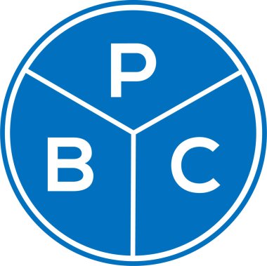 Beyaz arka planda PBC harf logosu tasarımı. PBC yaratıcı daire harfi logosu. PBC harf tasarımı.