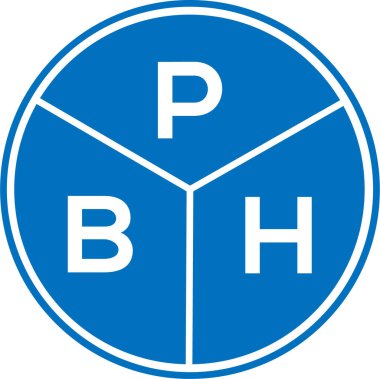 Beyaz arka planda PBH harfli logo tasarımı. PBH yaratıcı daire harfi logosu. PBH harf tasarımı.
