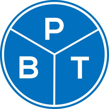 Beyaz arkaplanda PBT harfi logo tasarımı. PBT yaratıcı daire harfi logosu. PBt harf tasarımı.