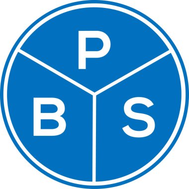 Beyaz arka planda PBS mektup logosu tasarımı. PBS yaratıcı daire harfi logosu. PBS harf tasarımı.