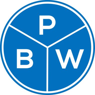 Beyaz arkaplanda PBW harf logosu tasarımı. PBW yaratıcı daire harfi logosu konsepti. PBW harf tasarımı.