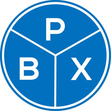 Beyaz arka planda PBX harfli logo tasarımı. PBX yaratıcı daire harfi logosu konsepti. PBX harf tasarımı.