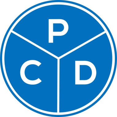 Beyaz arkaplanda PCD harfli logo tasarımı. PCD yaratıcı daire harfi logosu. PCD harf tasarımı.