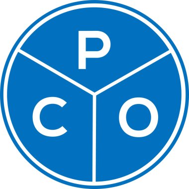 Beyaz arka planda PCO harf logosu tasarımı. PCO yaratıcı daire harfi logosu konsepti. Beyaz arkaplanda PCO harf logosu tasarımı. PCO yaratıcı daire harfi logosu konsepti. PCO harf tasarımı.