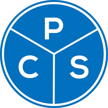 Beyaz arka planda PCS harf logosu tasarımı. PCS yaratıcı daire harf logosu konsepti. PCS harf tasarımı.