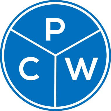 Beyaz arkaplanda PCW harf logosu tasarımı. PCW yaratıcı daire harfi logosu konsepti. PCW harf tasarımı.