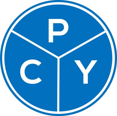 Beyaz arkaplanda PCY harf logosu tasarımı. PCY yaratıcı daire harfi logosu konsepti. PCY harf tasarımı.