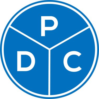 Beyaz arka planda PDC harf logosu tasarımı. YÖK yaratıcı daire harfi logosu. PDC harf tasarımı.