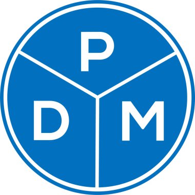 Beyaz arkaplanda PDM harf logosu tasarımı. PDM yaratıcı daire harfi logosu konsepti. PDM harf tasarımı.