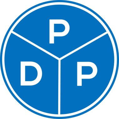 Beyaz arka planda PDP harf logosu tasarımı. PDP yaratıcı daire harfi logosu. PDP harf tasarımı.