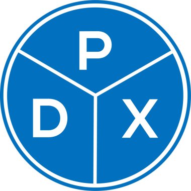 Beyaz arkaplanda PDX harf logosu tasarımı. PDX yaratıcı daire harfi logosu konsepti. PDX harf tasarımı.