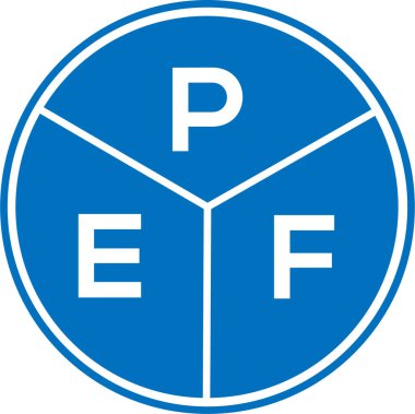 Beyaz arka planda PEF harf logosu tasarımı. PEF yaratıcı daire harfi logosu konsepti. PEF harf dizaynı. PEF harfi logo tasarımı beyaz arkaplanda. PEF yaratıcı daire harfi logosu konsepti. PEF harf tasarımı.