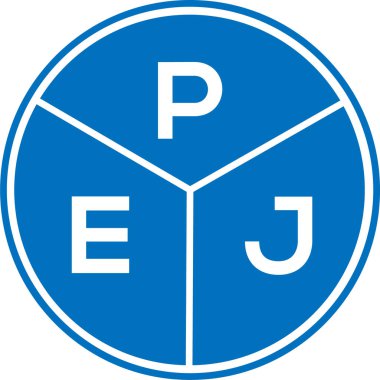 Beyaz arka planda PEJ harf logosu tasarımı. PEJ yaratıcı daire harfi logosu. PEJ harf tasarımı.